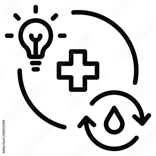 Smart Dialysis Systems Icon Line Vector Illustration