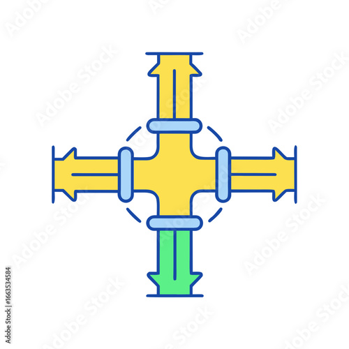 Crossroads of arrows symbolizing direction and connection