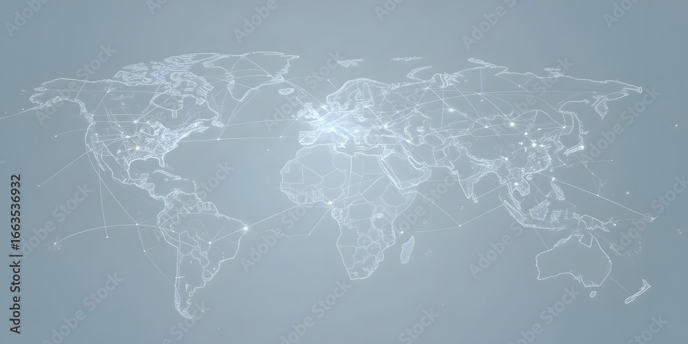 Fototapeta premium Global business structure of networking. Concept of customer connection, HR recruitment and global outsourcing, Customer service, Teamwork, Strategy, Technology and social network