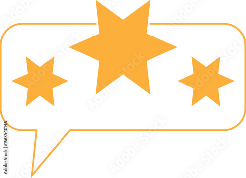 Rating stars inside speech bubble vector icon