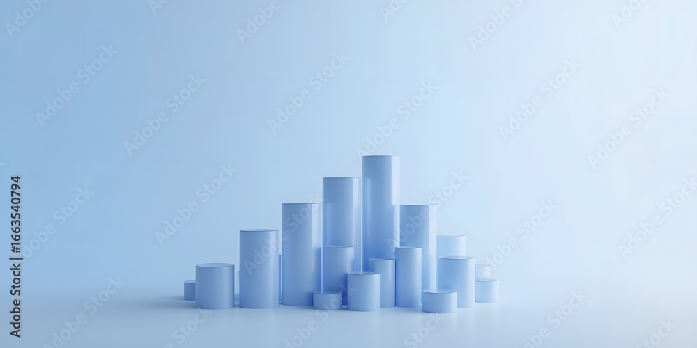 Fototapeta premium Economy, finance and investment background. Stacks of Cubes placed in a way to represent financial growth or success, financial graph growth of inflation and interest rate hike