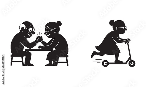 Grandparents vector illustration