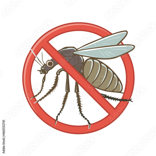 Stop Mosquito Warning Sign Pest Control Prevention Insect Bite Protection Health