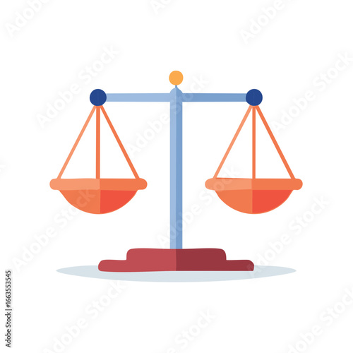Scales of justice symbol for law fairness equilibrium balanced vector illustration