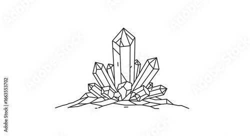 Geometric crystal design in minimalistic linear style