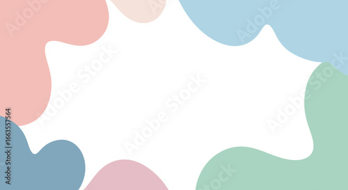 Abstract pastel fluid shapes with soft color gradient background