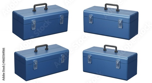 Blue metal toolboxes set