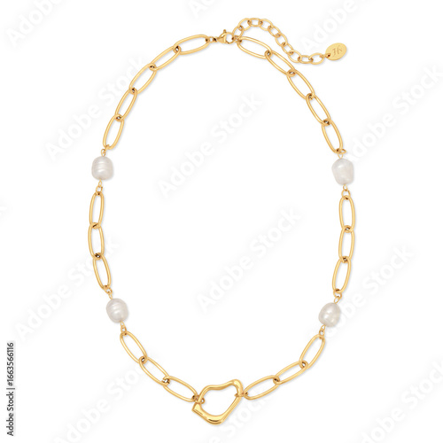 Wallpaper Mural golden necklace on a white Torontodigital.ca