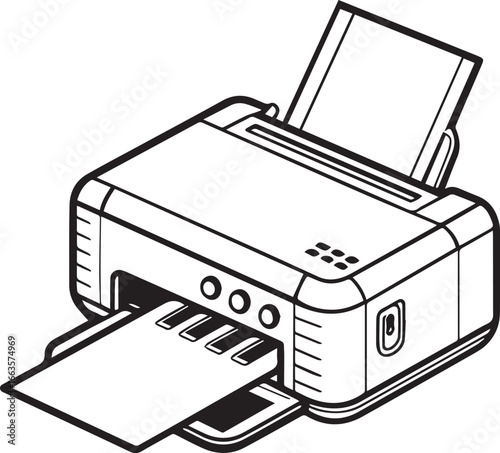 Printer detailed vector design
