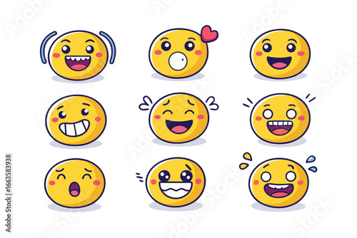 Expressive and Cute Kawaii Emoji Collection