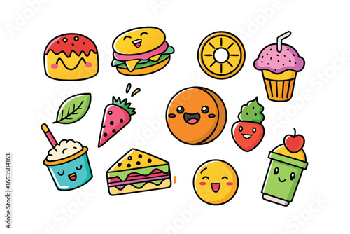 Kawaii Fast Food Doodles Collection