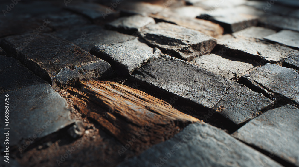 Fototapeta premium Textures of natural and cosmic materials in macro photography, 8K — stone, wood, crystals, organic and abstract patterns