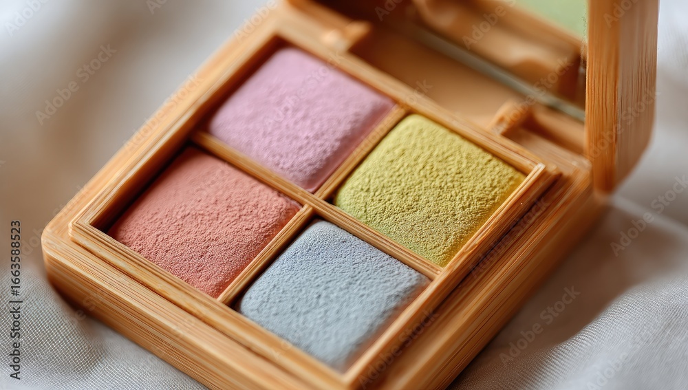 Fototapeta premium Close-up of a compact eyeshadow palette. 