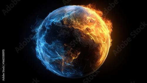 Earth engulfed in flames and ice (1)