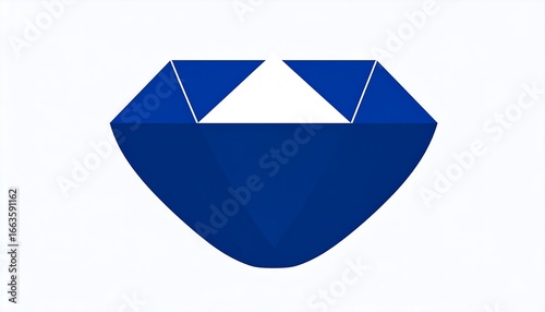 Free Download Abstract Blue Gemstone Diamond Shape with White Geometric Accents. - GFXLoad
