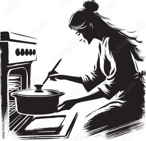 Serene culinary moment: Woman with casserole dish evokes warmth
