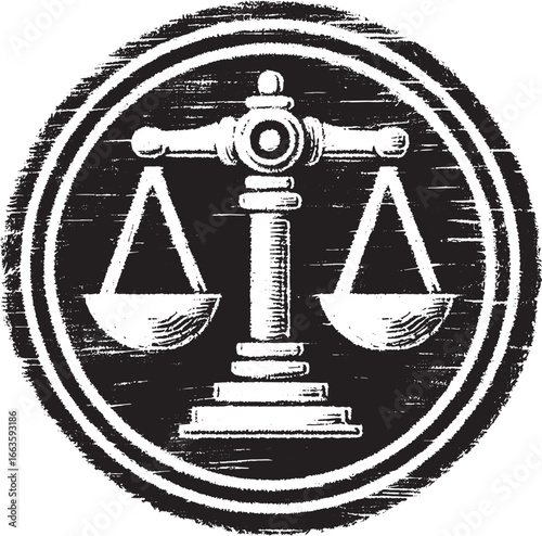 An illustrative representation of the scales of justice, a symbol of law and fairness