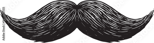 Detailed Mustache Illustration: Classic Gentleman's Style with B