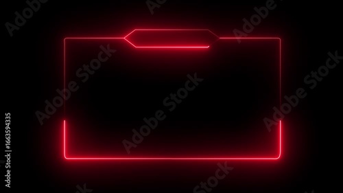 Animated Neon Frame for Live Streaming High-Impact Overlay for Videos. 4k motion graphics animation.
