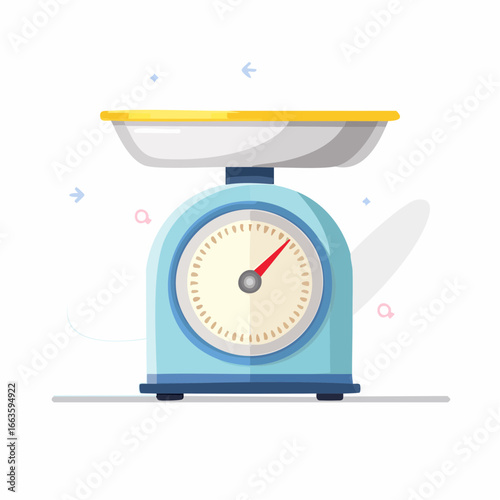 Retro Blue Kitchen Scale Illustration