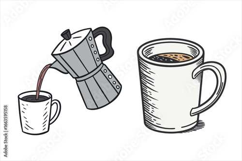 Cozy Fall Coffee Pour Illustration