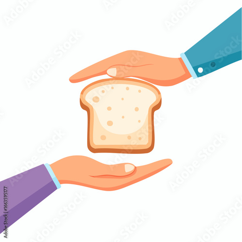 Hands Protecting A Slice Of Bread