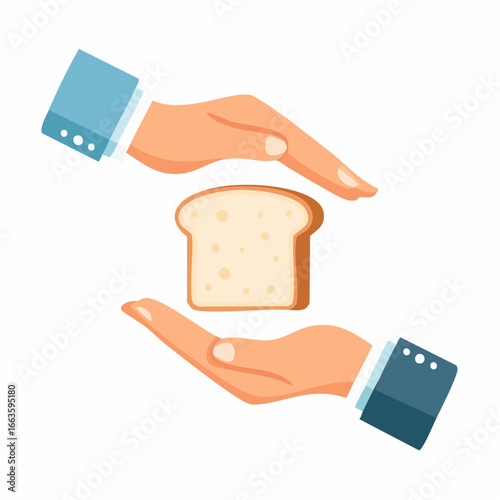 Protecting Sliced Bread With Hands