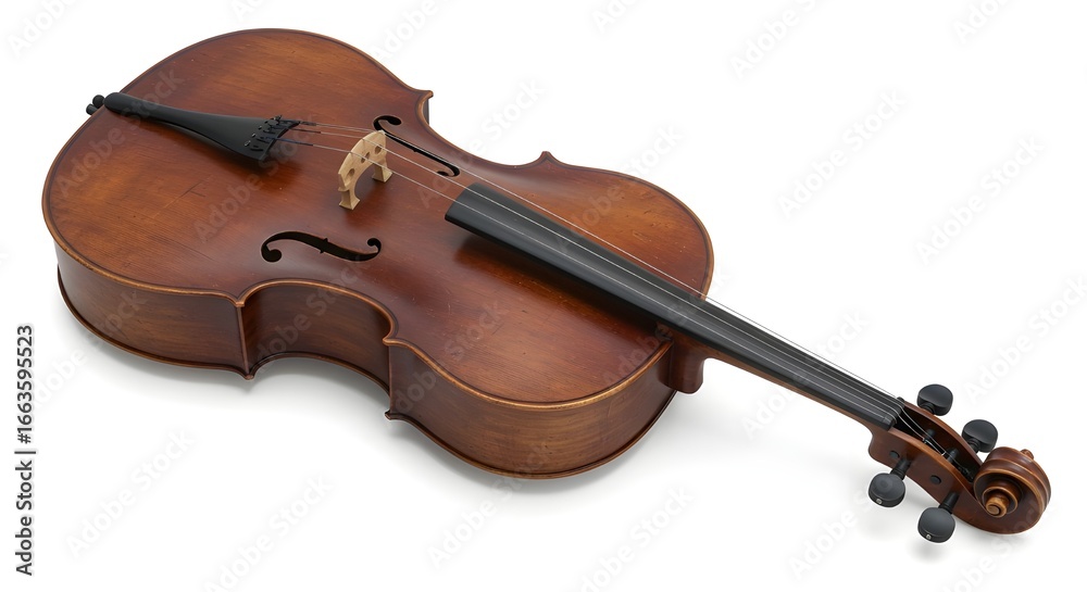 Fototapeta premium Cello Isolated on White Background | Classical Musical Instrument for Orchestra Performance, Music Education, and Cultural Event Marketing