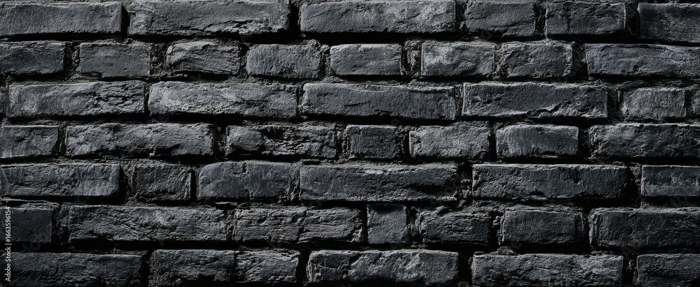 Fototapeta premium The beautiful black brick wall texture for modern interior design.