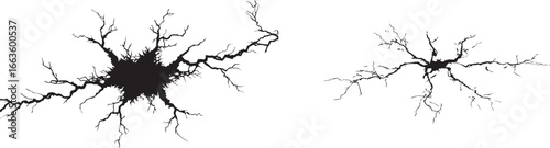 Black and white crack vector texture background for damage surface or wall abstract design