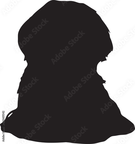 Dog sitting side view silhouette