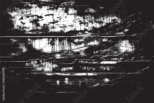 Grunge Dripping Paint Texture in Black and White