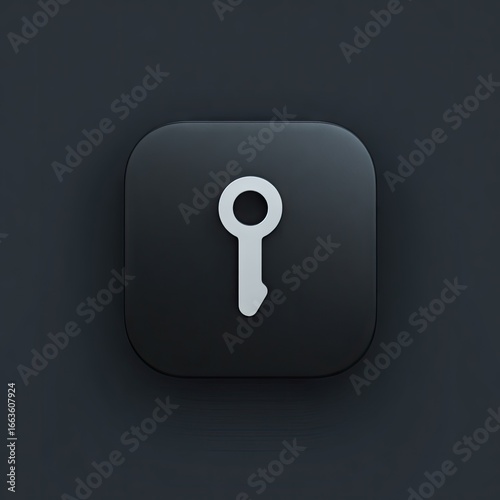 Dark square button with a white key graphic (1)