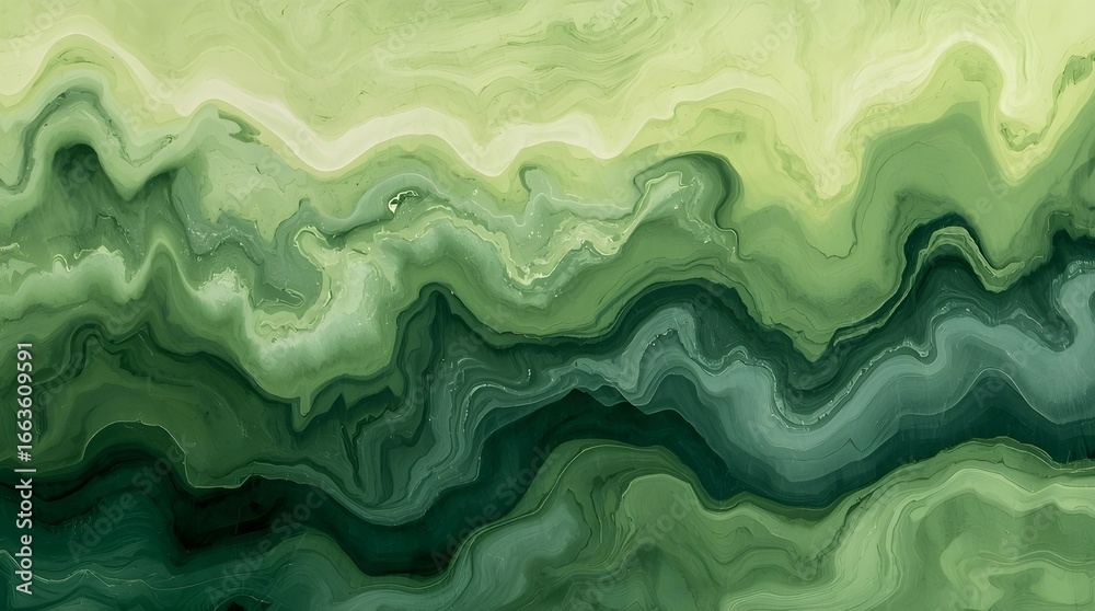 Fototapeta premium Abstract background of green liquid, Abstract green background