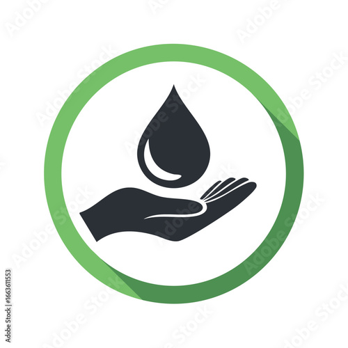 Water drop icon vector - save the water for sustainability life