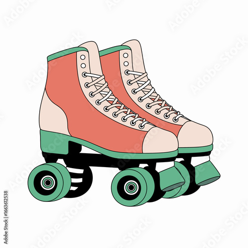 This fun and colorful illustration of retro roller skates brings back the joy of skating, featuring a cheerful design that celebrates a lively and playful spirit of youth.
