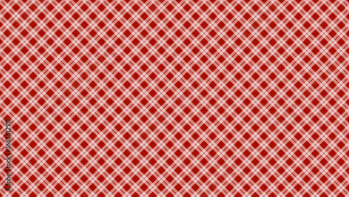 Diagonal red checkered in the white background. Plaid diagonal wallpaper.	