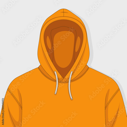 An orange hoodie is displayed on a simple background, highlighting its comfort and casual style, representing modern fashion and the essence of relaxed, everyday wear.