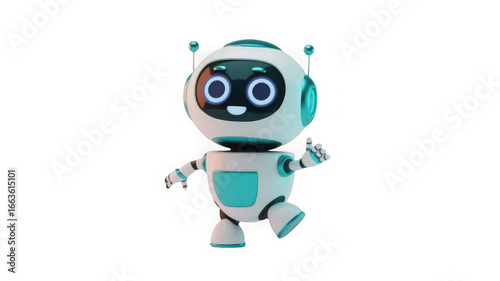 3d cute ai robot character in different angles. Chat bot mascot isolated render icon set. Digital artificial intelligence chatbot, friendly support assistant. Electric cyborg agent