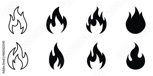 Fire flame icon vector illustration. EPS 10