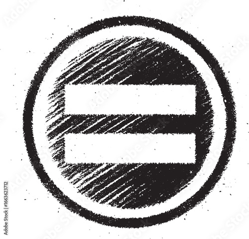 Equality Symbol with Grungy Texture on White Background Illustrating Social Justice and Equity