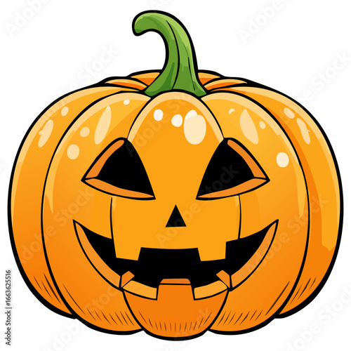 Halloween jack o lantern cartoon clipart, isolated 