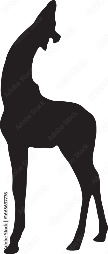 Obraz premium giraffe silhouette, vector eps archive