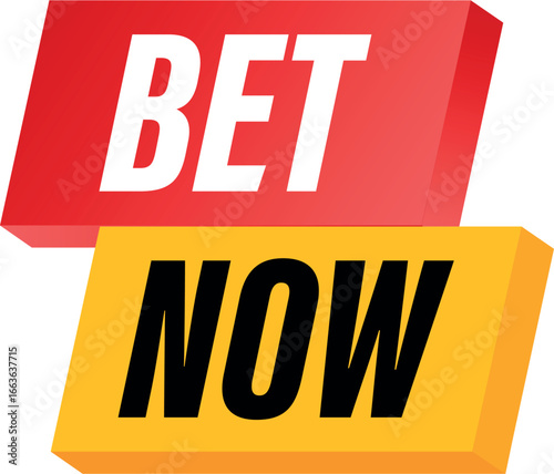 Bet Now Isolated Vector Icon – Gambling and Sports Betting Sticker Design