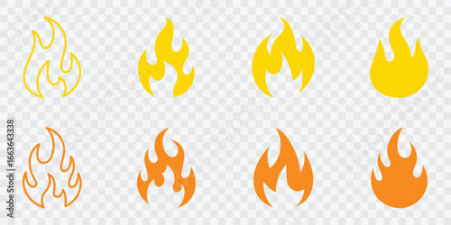 Fire icon vector set collection