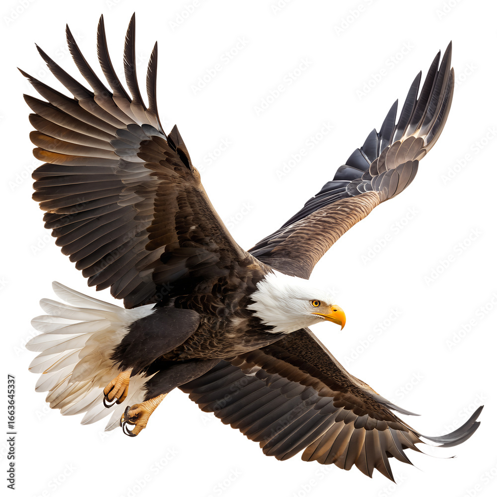 Obraz premium A Bald Eagle Flying with Wings Spread