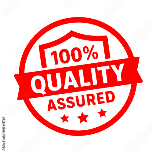 100% Quality Assured Badge in Solid Silhouette Style, Ideal for Highlighting Guaranteed Standards and Reliable Products, Editable Formats: AI, EPS, JPG, PNG, Ideal for Both Digital and Print Use  
