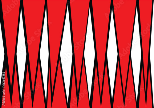 Abstract white background with geometric colored spike line pattern