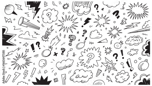 Dynamic Hand-Drawn Comic Book Elements:  A Powerful Visual Pattern