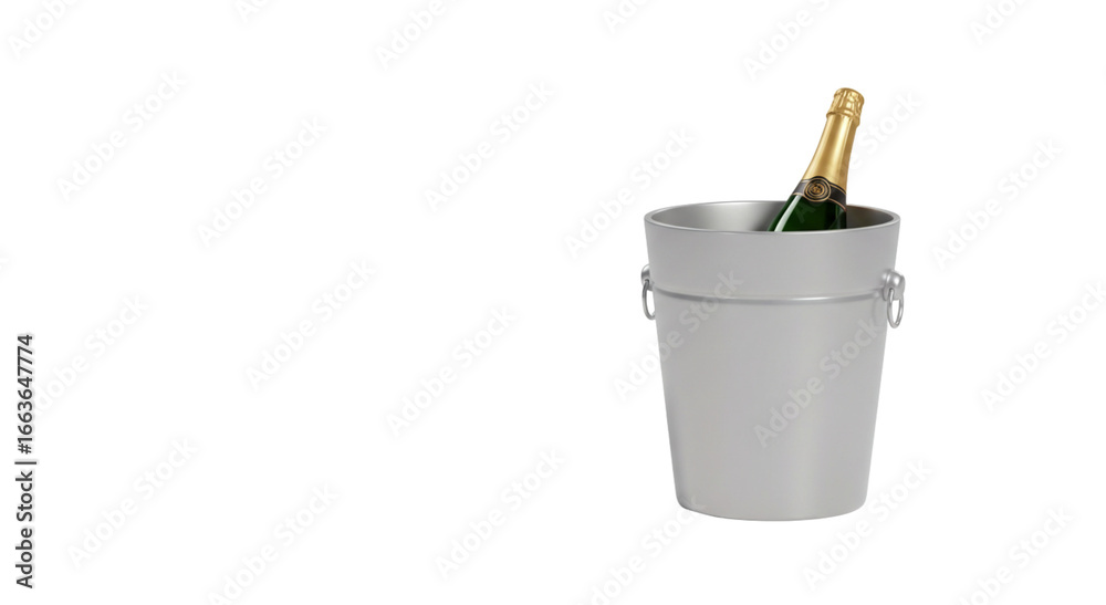 3D champagne chiller bucket, plastic style, isolated on clean background 3D champagne chiller bucket, plastic style, isolated on clean background